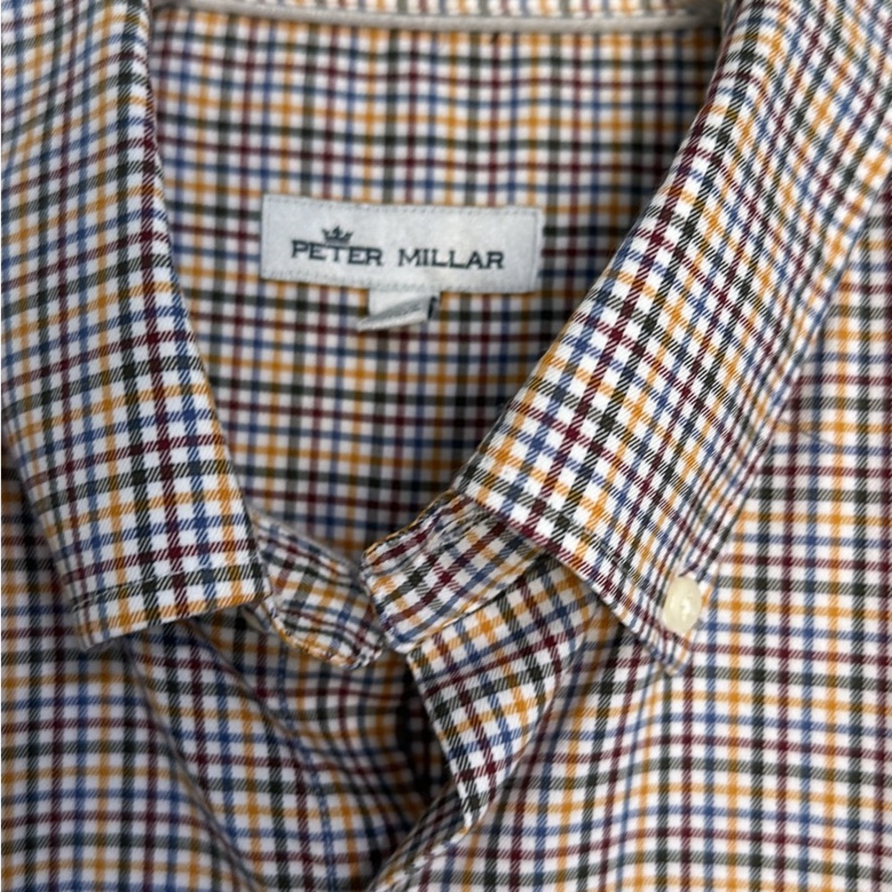 Peter Millar Blue and Red Casual Button Down Shirt